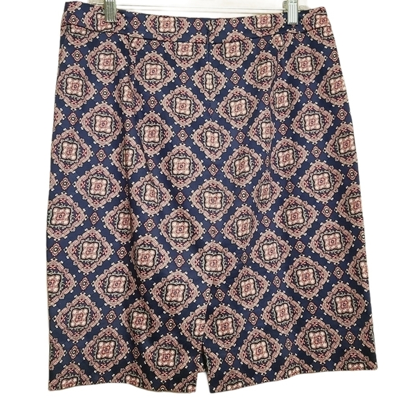 J. Crew Factory | Navy & Pink Floral Pencil Skirt (Size 10) - Picture 12 of 12
